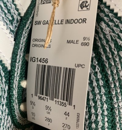 Sean Wotherspoon Adidas Gazelle Hemp Green Size 10