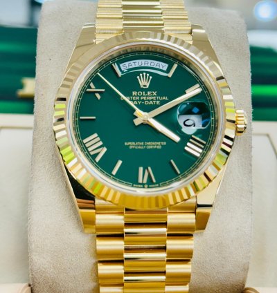 Rolex Day-date 40 228238 New Factory Green Dial Yellow Gold Box And Papers Unworn 2024