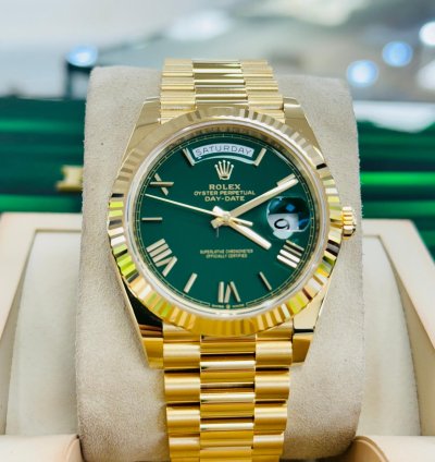 Rolex Day-date 40 228238 New Factory Green Dial Yellow Gold Box And Papers Unworn 2024
