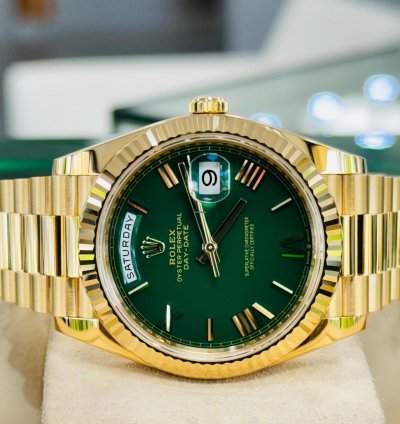 Rolex Day-date 40 228238 New Factory Green Dial Yellow Gold Box And Papers Unworn 2024