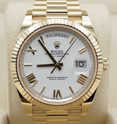 Rolex Day-date 40 228238 Wei White Neu 2024 Full Set