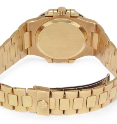 Patek Philippe Nautilus 18k Yellow Gold Blue Dial Mens 37 5mm Watch 3800 001