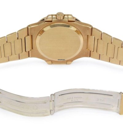 Patek Philippe Nautilus 18k Yellow Gold Blue Dial Mens 37 5mm Watch 3800 001