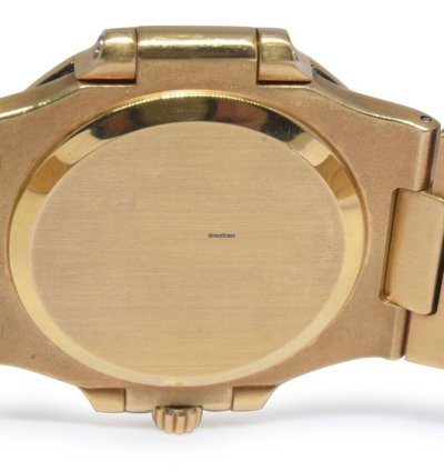 Patek Philippe Nautilus 18k Yellow Gold Blue Dial Mens 37 5mm Watch 3800 001