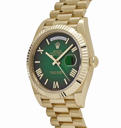 Rolex Day-date 40 228238 Yellow Gold Green Ombre Roman Numeral Dial