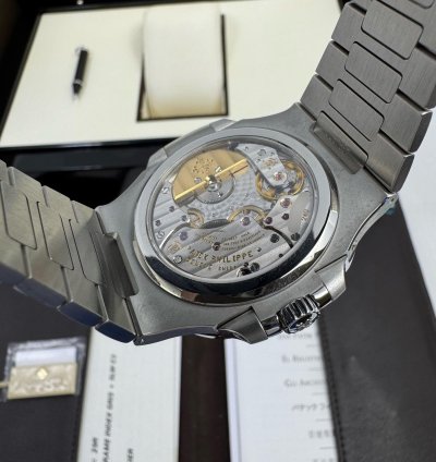 Patek Philippe Nautilus 2012 Mint Box Papers Blue Dial Steel Moonphase Power Reserve Nautilus