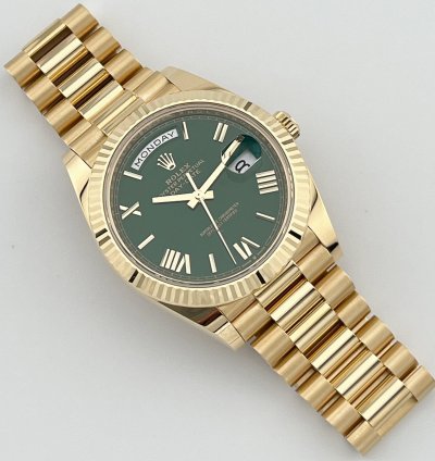 Rolex Day-date 40 228238 Yellow Gold Green Roman Numerals Dial 2023