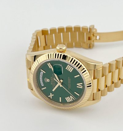 Rolex Day-date 40 228238 Yellow Gold Green Roman Numerals Dial 2023