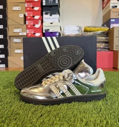 Size 11 - Wales Bonner Adidas Samba Silver Metallic