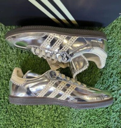 Size 11 - Wales Bonner Adidas Samba Silver Metallic