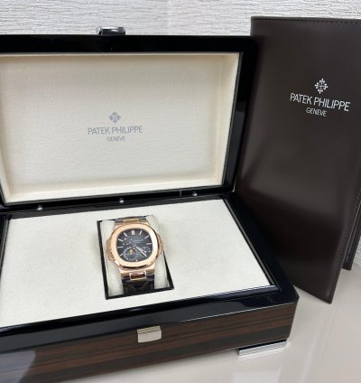 Patek Philippe Nautilus 2018 5712r-001 Rose Gold Brown Leather Strap