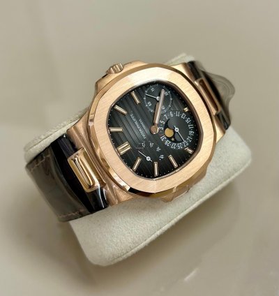 Patek Philippe Nautilus 2018 5712r-001 Rose Gold Brown Leather Strap