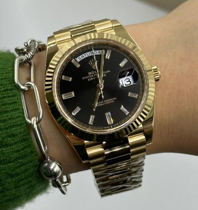 Rolex Day-date 40 228238a Black Diamond Index Dial