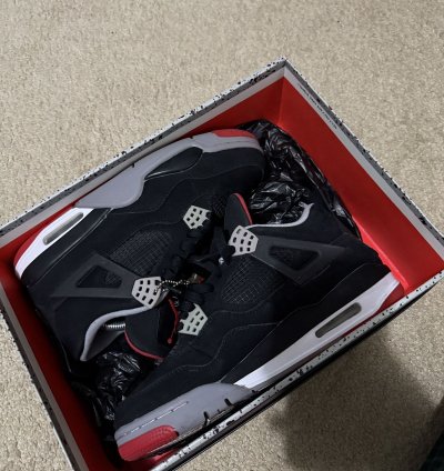 2012 Black Cement Bred 4s Size 8