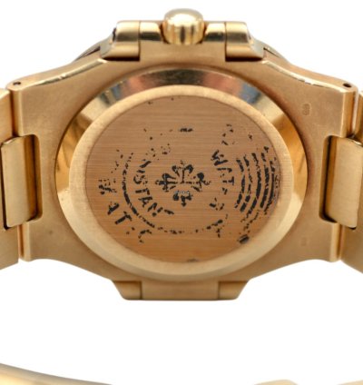 Patek Philippe Nautilus 37 5mm Yellow Gold Diamond Paved Vintage 1983 Ref 3800 5