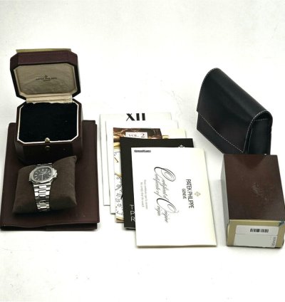 Patek Philippe Nautilus 37 Steel Blue Grey 1995 Box Papers