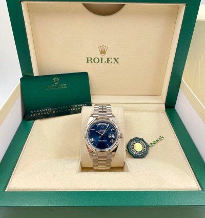 Rolex Day-date 40 228239 40mm White Gold Blue Roman Dial Unworn 2023