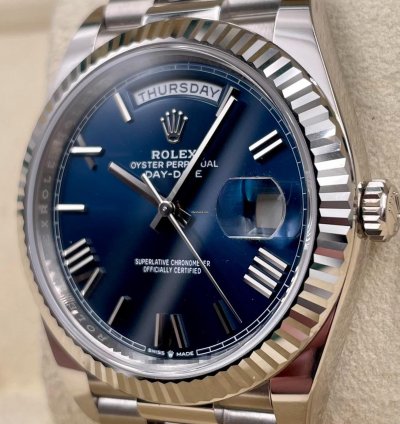 Rolex Day-date 40 228239 40mm White Gold Blue Roman Dial Unworn 2023