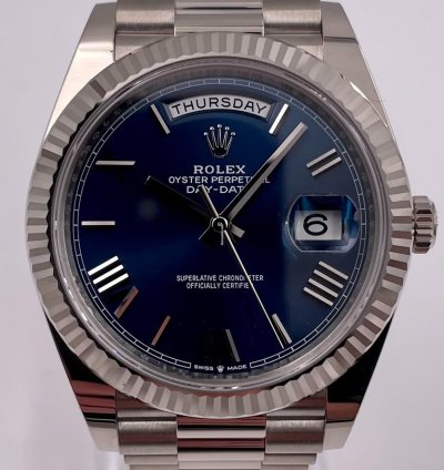 Rolex Day-date 40 228239 40mm White Gold Blue Roman Dial Unworn 2023