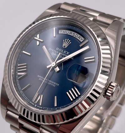 Rolex Day-date 40 228239 40mm White Gold Blue Roman Dial Unworn 2023