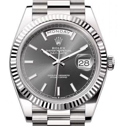 Rolex Day-date 40 228239 40mm White Gold Dark Rhodium Index Dial Unworn 2024
