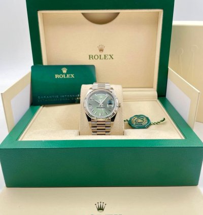 Rolex Day-date 40 228239 40mm White Gold Green Roman Dial Unworn 2024
