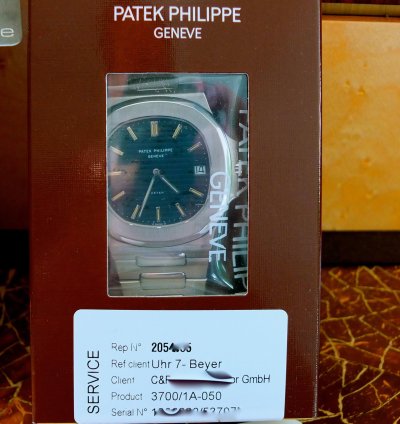 Patek Philippe Nautilus 3700 1 Jumbo Nautilus Beyer Korkbox 1977 Geneve Double Sealed-neuer Service