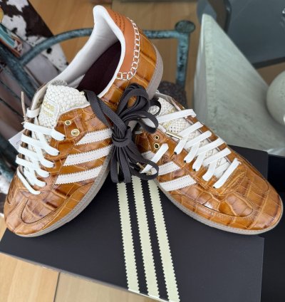Wales Bonner Adidas Brown Croc Embossed Sambas
