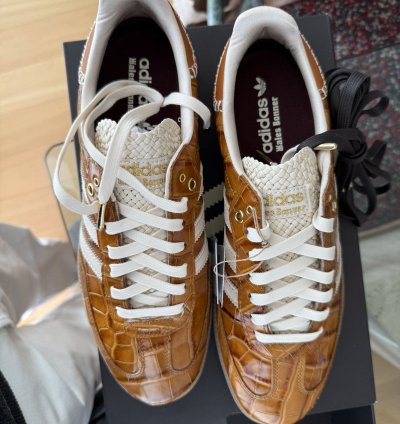 Wales Bonner Adidas Brown Croc Embossed Sambas