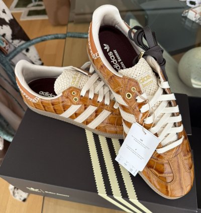Wales Bonner Adidas Brown Croc Embossed Sambas