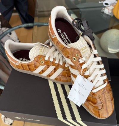 Wales Bonner Adidas Brown Croc Embossed Sambas