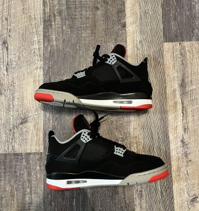 2019 Air Jordan 4 Retro Black Cement Red Sz 10 5