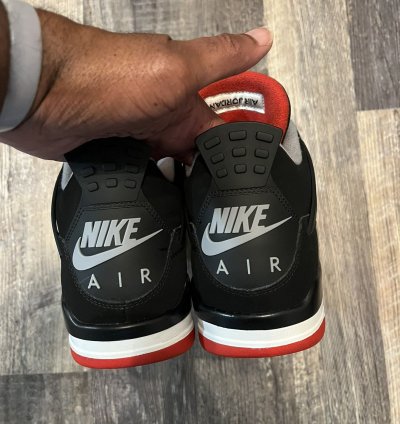 2019 Air Jordan 4 Retro Black Cement Red Sz 10 5