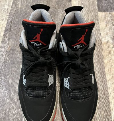 2019 Air Jordan 4 Retro Black Cement Red Sz 10 5