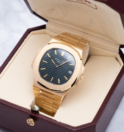 Patek Philippe Nautilus 3700 11j 18kt Gold Jumbo Blue Automatic