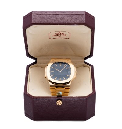 Patek Philippe Nautilus 3700 11j 18kt Gold Jumbo Blue Automatic