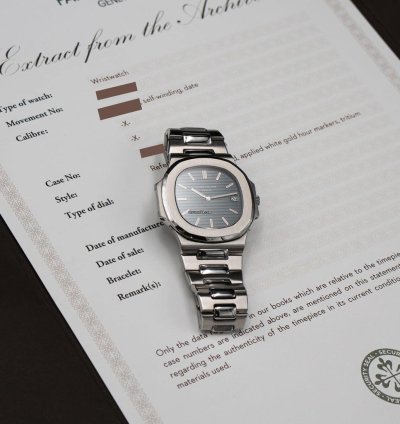 Patek Philippe Nautilus 3700 1a Blue Dial Steel Mens Watch With Archives
