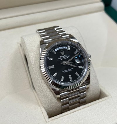 Rolex Day-date 40 228239 Schwarz Baguette 2024 Neu Full Set