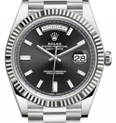 Rolex Day-date 40 228239 White Gold Black Diamond Dial