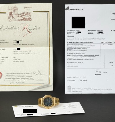 Patek Philippe Nautilus 3700 Yellow Gold With Extract From The Archives 1983