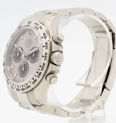 Rolex Daytona Cosmograph Automatic 18k White Gold Silver Dial Ref 116509