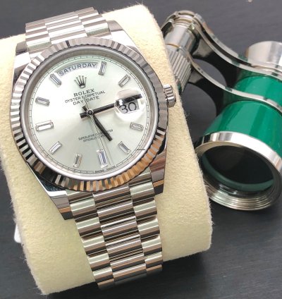 Rolex Day-date 40 228239a Silver Diamond Dial White Gold President