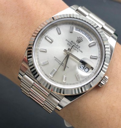Rolex Day-date 40 228239a Silver Diamond Dial White Gold President
