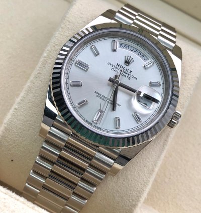 Rolex Day-date 40 228239a Silver Diamond Dial White Gold President