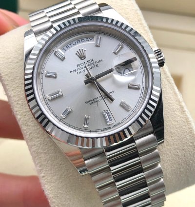 Rolex Day-date 40 228239a Silver Diamond Dial White Gold President