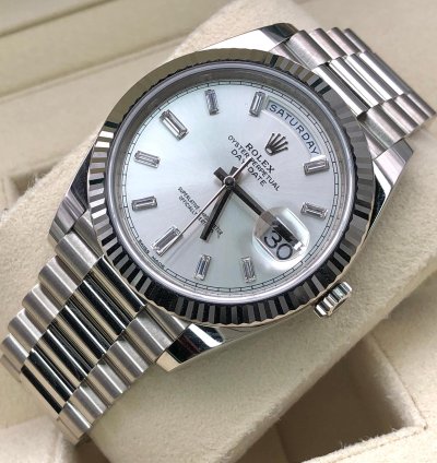 Rolex Day-date 40 228239a Silver Diamond Dial White Gold President