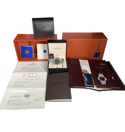 Patek Philippe Nautilus 3710 1a Black Dial Power Reserve Like New Full Set 2001