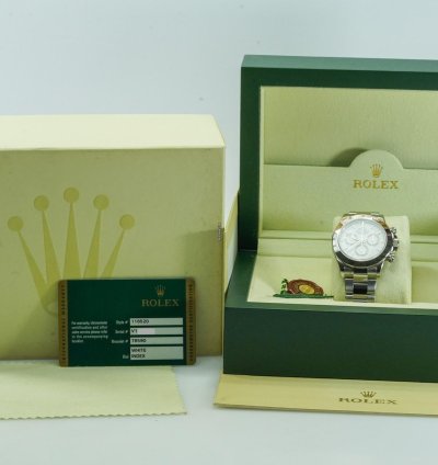 Rolex Daytona Cosmograph Chronograph 116520 White Dial 40mm 2009 Nos With Films Ser