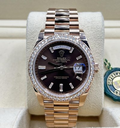 Rolex Day-date 40 228345rbr Chocolate Baguette Unworn