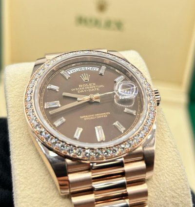 Rolex Day-date 40 228345rbr Chocolate Baguette Unworn